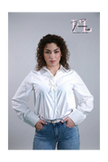 Camicia bianca con fiocco di perle