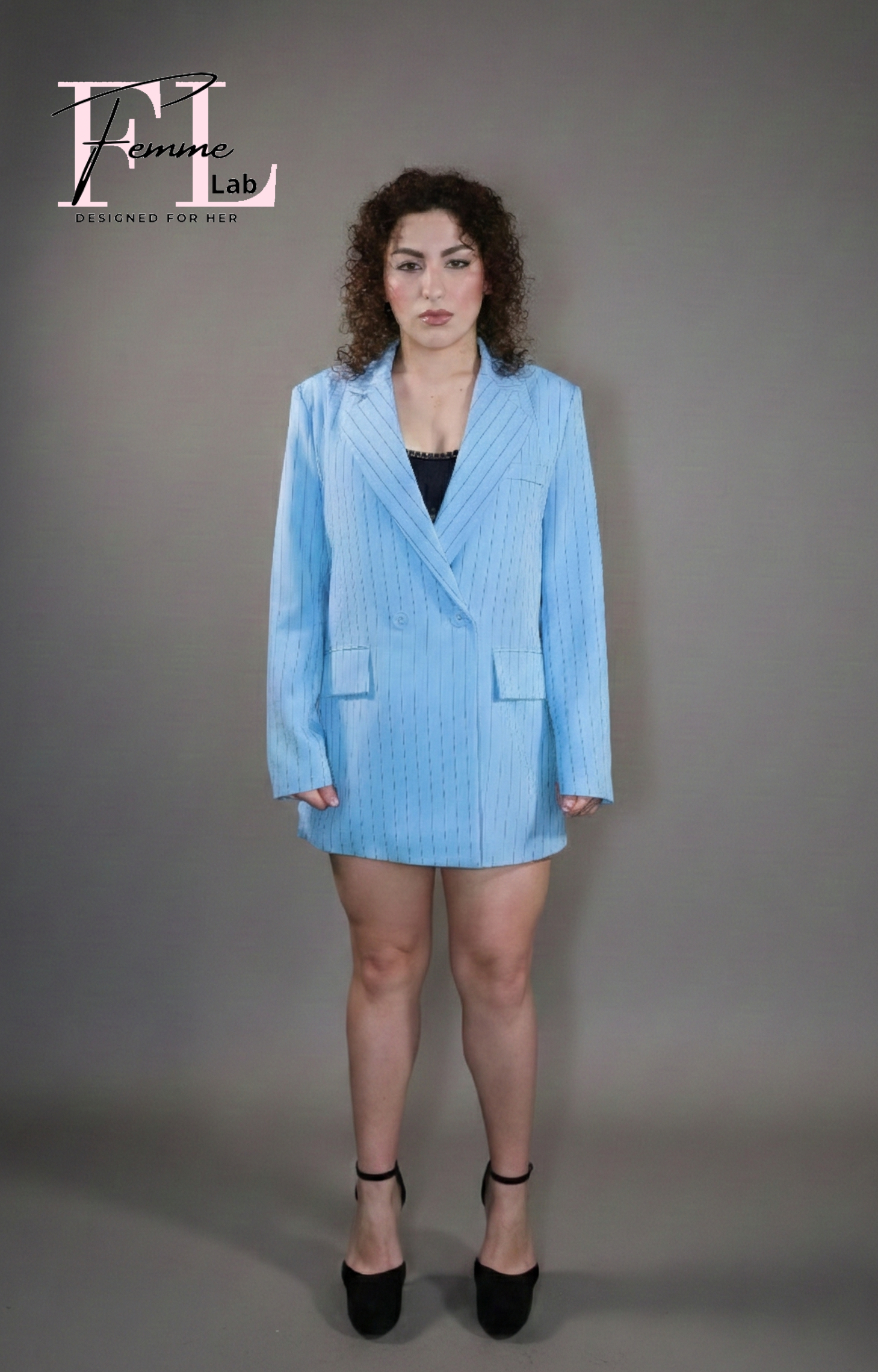 Completo Righe Azzurro