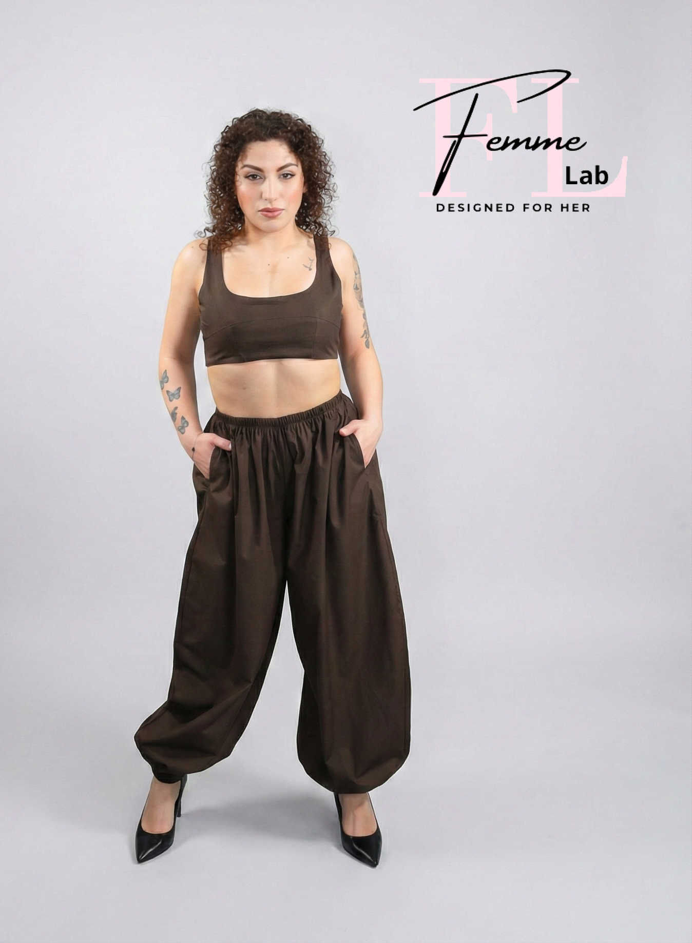 Coordinato Crop Top e Pantaloni Ballon