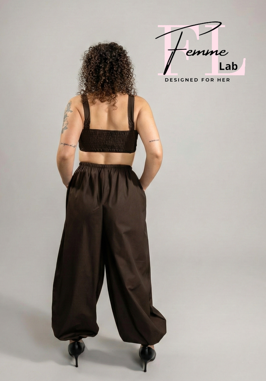 Coordinato Crop Top e Pantaloni Ballon