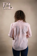 Camicia con Bottoni Gioiello e Micro Pois
