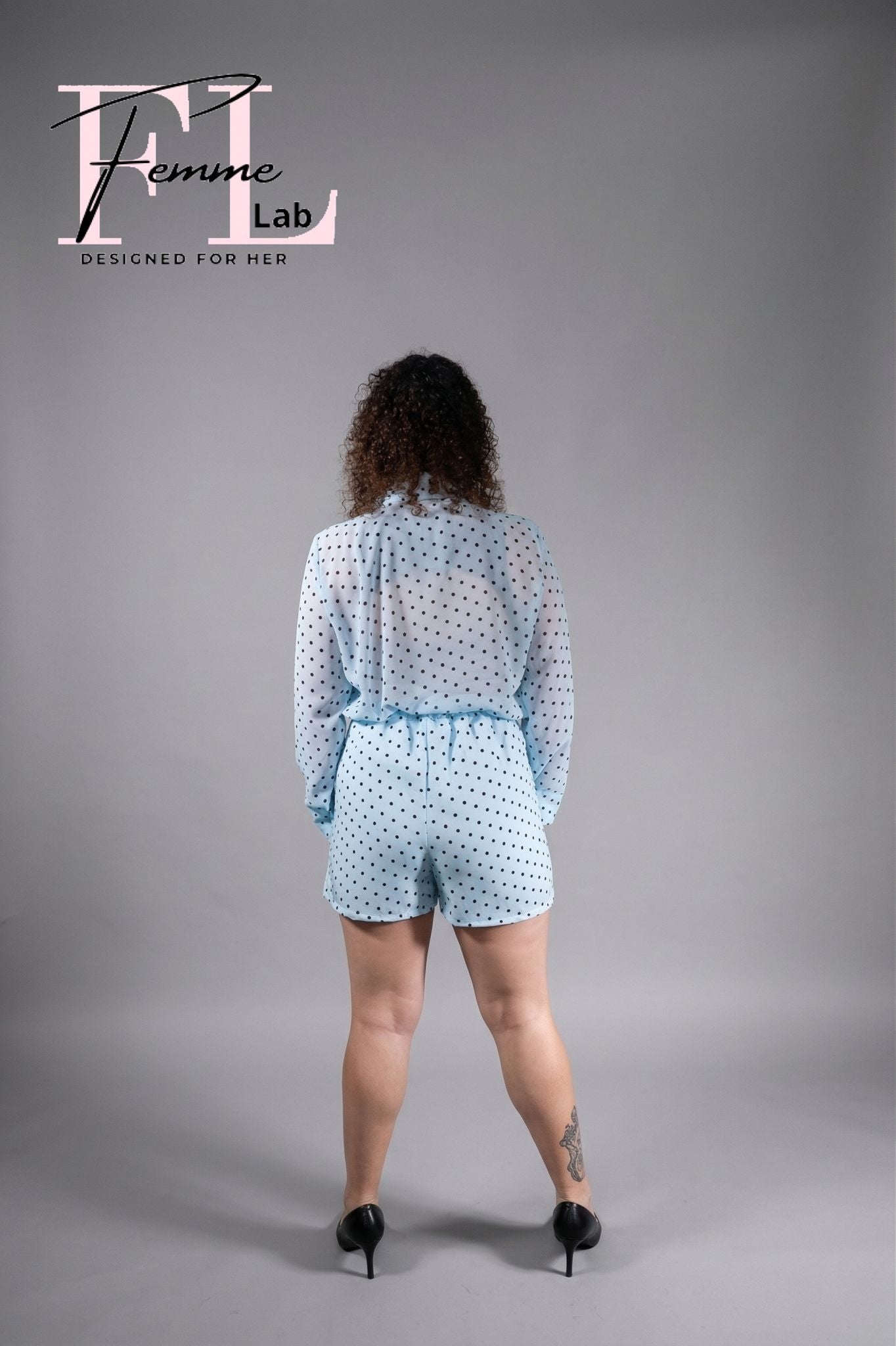 Completo Azzurro a Pois