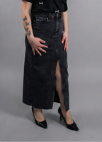 Gonna Noir lunga in denim nero