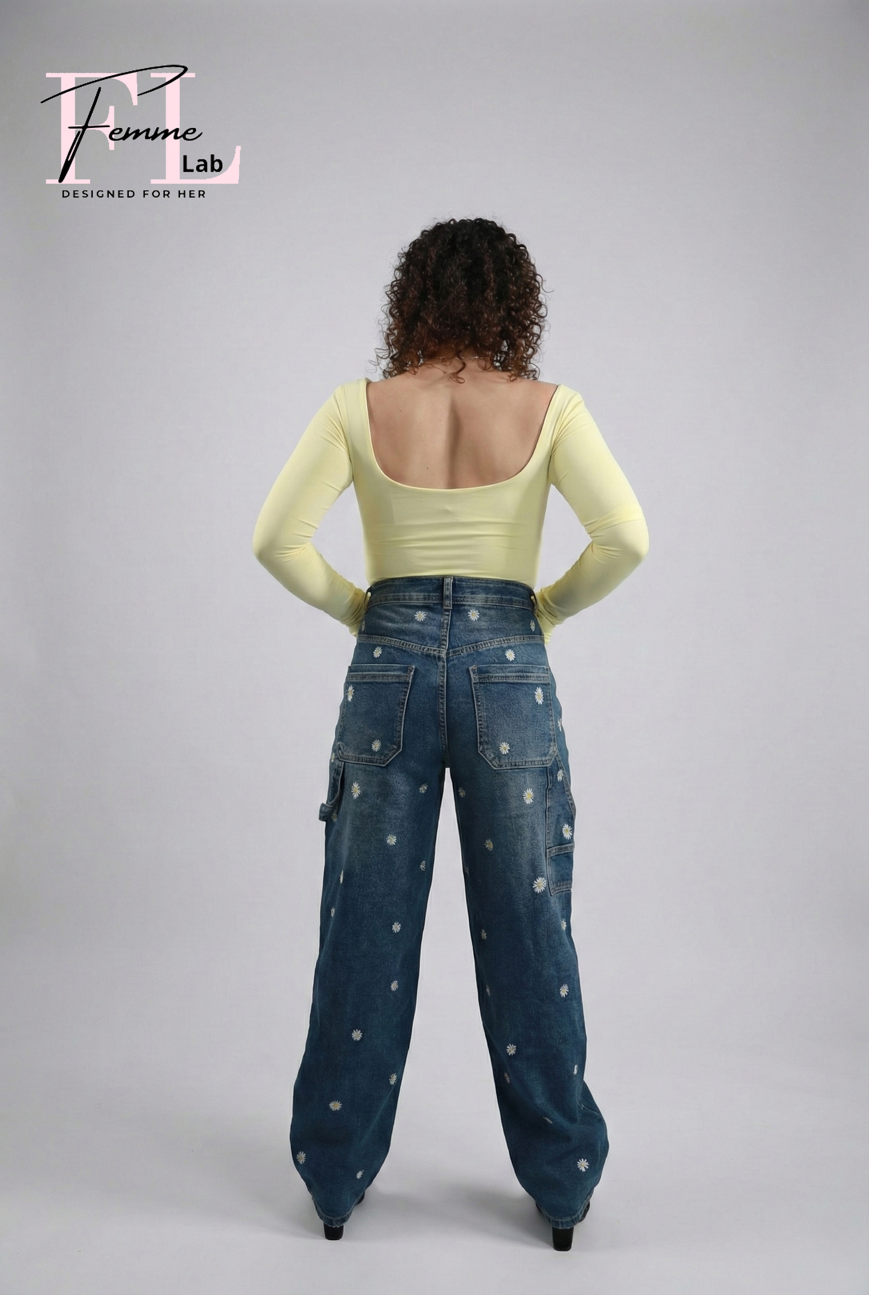 Jeans Cargo Ricami Floreali