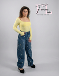 Jeans Cargo Ricami Floreali