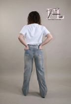 Jeans chiaro Lumina con strass