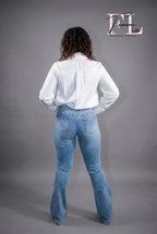 Jeans a zampa chiaro