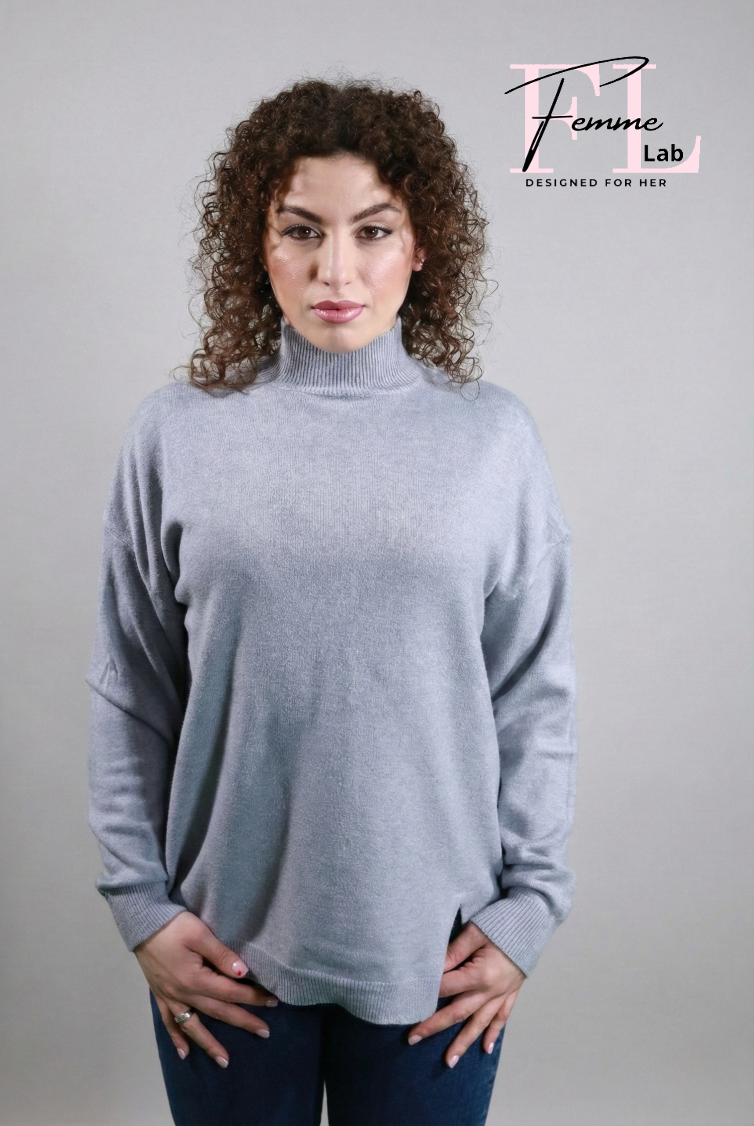 Maglione a Collo Alto – Oversize Morbido