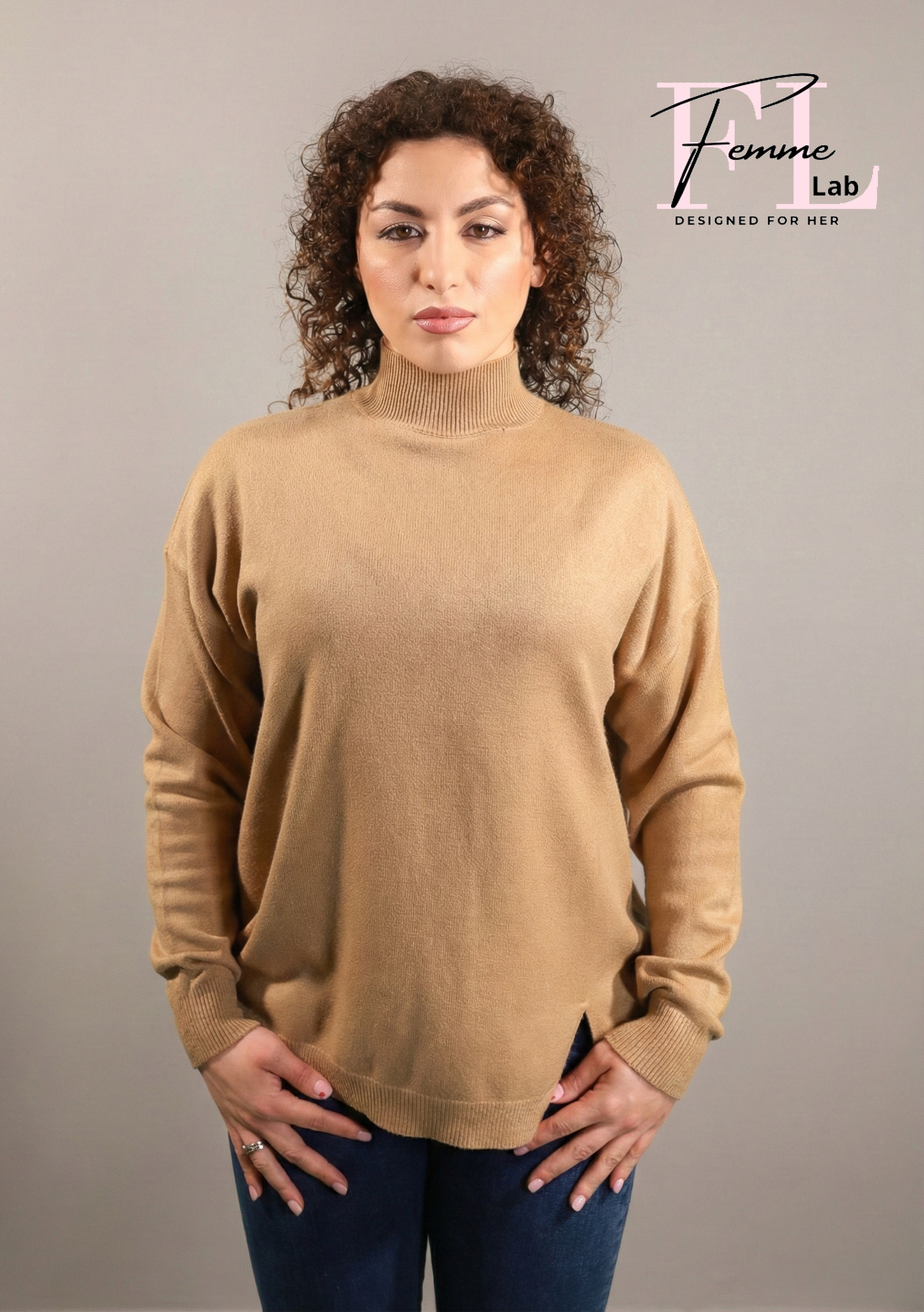 Maglione a Collo Alto – Oversize Morbido