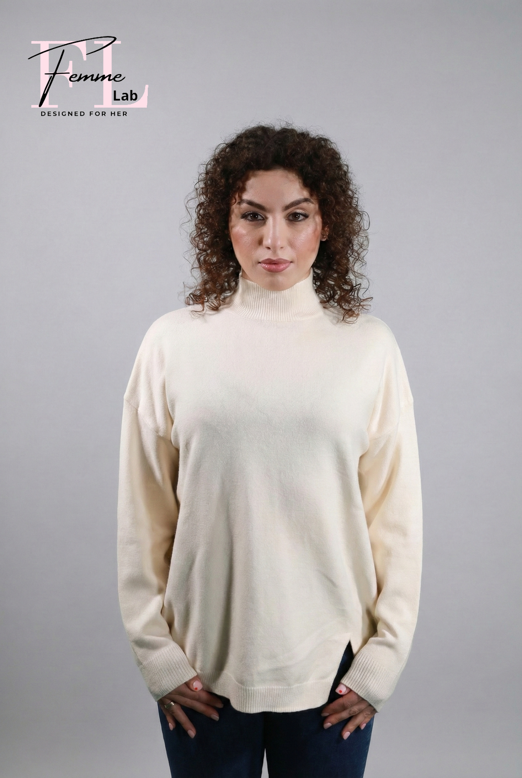 Maglione a Collo Alto – Oversize Morbido