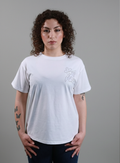 T-shirt ricamo floreale Bianca