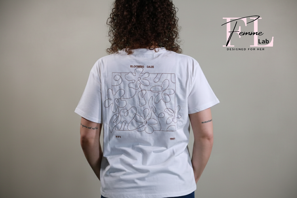 T-shirt ricamo floreale Bianca